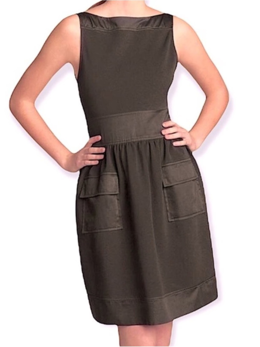 Diane Von Furstenberg Zanne Black Ponte Knit 2 Pocket Short Dress Womens Size 14